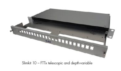 Baugruppenträger:ELMA typ SLIMKIT 10-FTTX 10-210; Distributor for fiber optic c